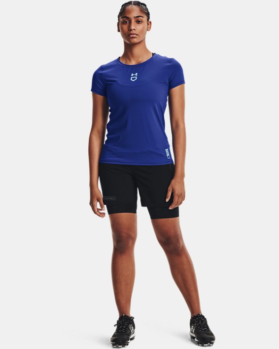 Women's UA Iso-Chill Softball Short Sleeve, Blue, pdpMainDesktop image number 2